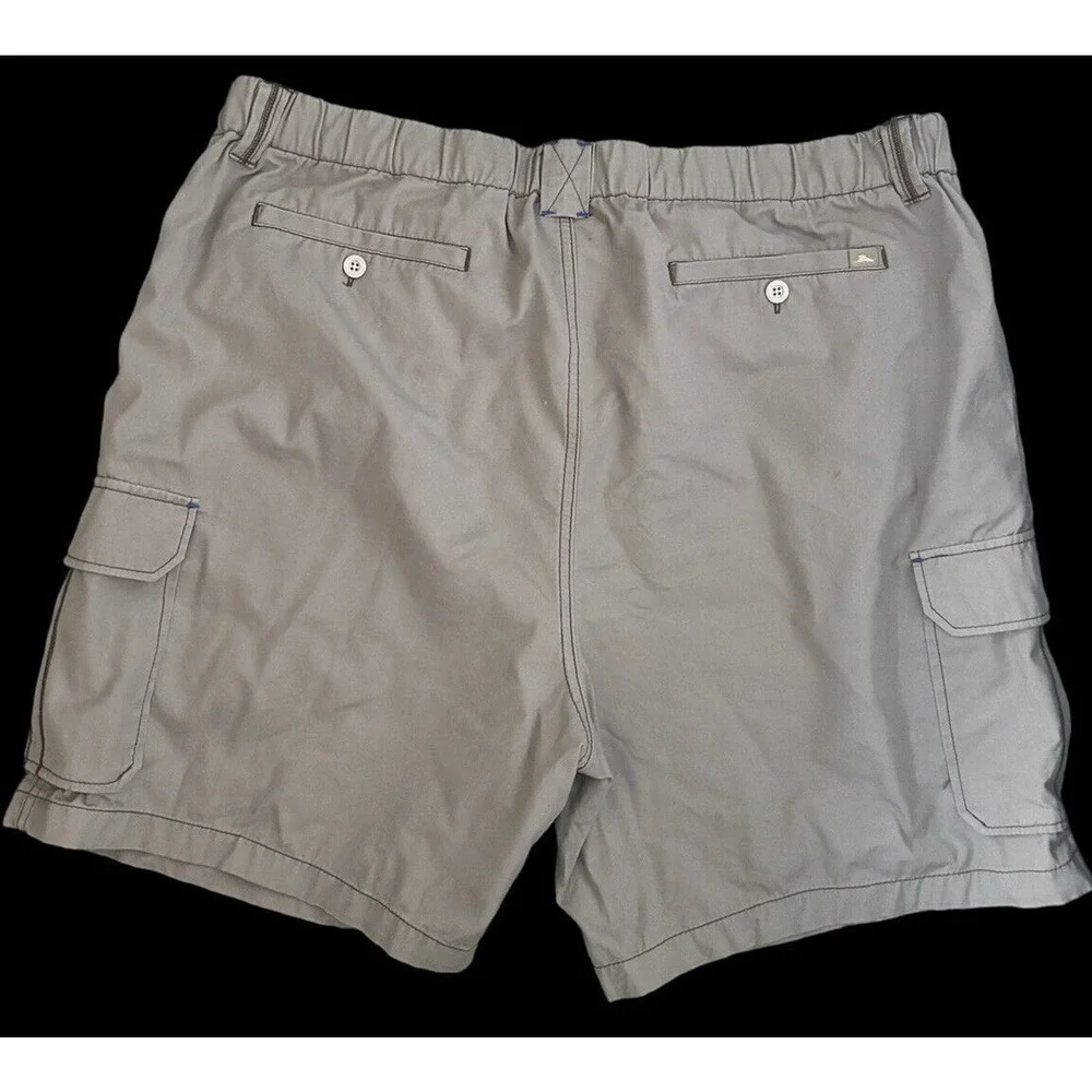 Tommy Bahama Hawaiian Cargo Short Relax Tan Cotton Size 2XL Stretch Mens